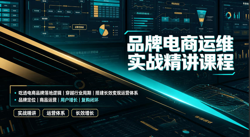 品牌电商运维实战精讲课程｜吃透电商品牌落地逻辑、穿越行业周期、搭建长效变现运营体系采购|汽车产业|汽车配件|机加工企业家交流社群中心