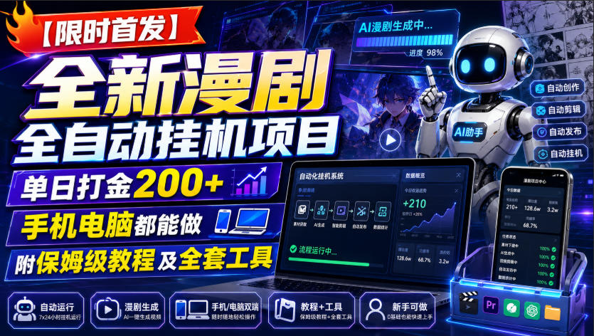【限时首发】全新漫剧全自动挂G项目，单日打金200+，手机电脑都能做，附保姆级教程及全套工具【揭秘】采购|汽车产业|汽车配件|机加工企业家交流社群中心