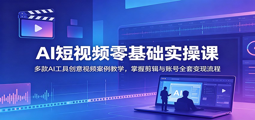 AI短视频零基础实操课：多款AI工具创意视频案例教学，掌握剪辑与账号全套变现流程采购|汽车产业|汽车配件|机加工企业家交流社群中心
