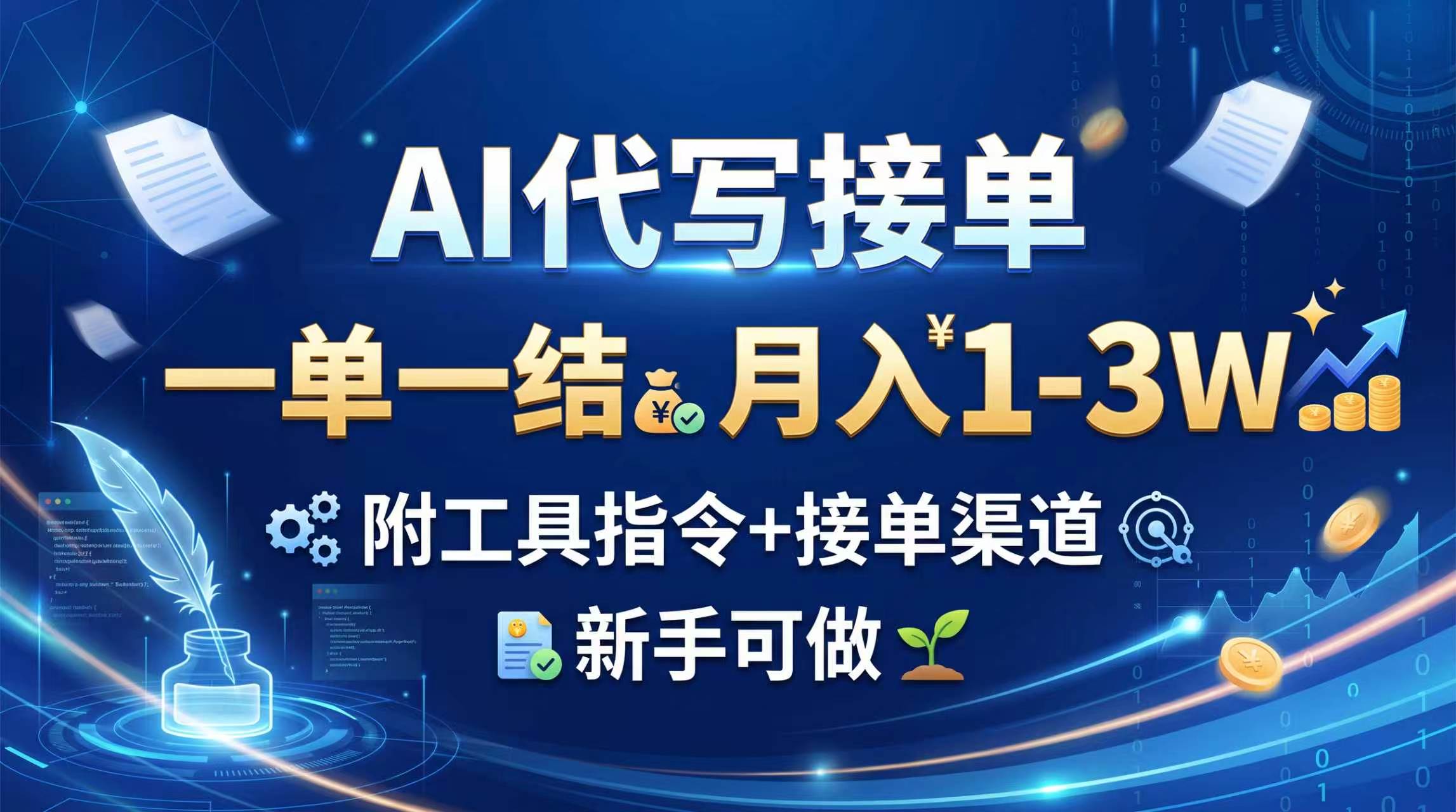 AI代写接单，一单一结，月入1-3W，附工具指令+接单渠道，新手可做采购|汽车产业|汽车配件|机加工企业家交流社群中心