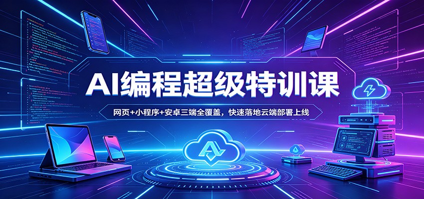 AI编程超级特训课：网页+小程序+安卓三端全覆盖，快速落地云端部署上线采购|汽车产业|汽车配件|机加工企业家交流社群中心