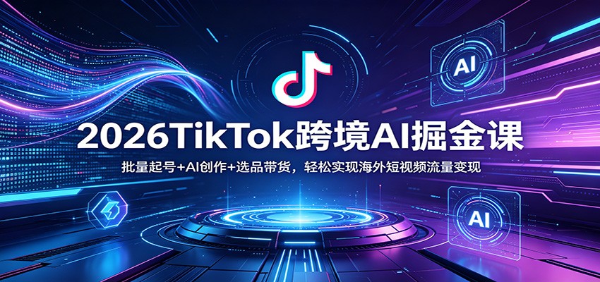 2026TikTok跨境AI掘金课:批量起号+AI创作+选品带货,轻松实现海外短视频流量变现采购|汽车产业|汽车配件|机加工企业家交流社群中心