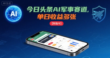 今日头条AI军事赛道,单日收益多张 ,手机可做【附指令】采购|汽车产业|汽车配件|机加工蚂蚁智酷企业交流社群中心