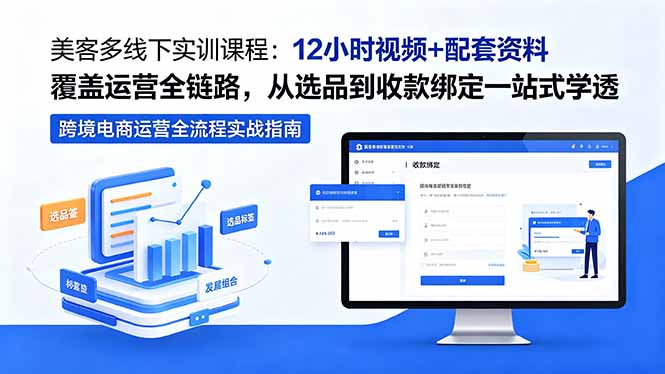 美客多线下实训课程：12小时视频+配套资料覆盖运营全链路，从选品到收款绑定一站式学透采购|汽车产业|汽车配件|机加工企业家交流社群中心