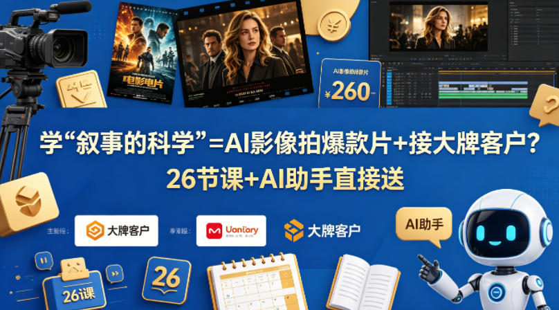 学《叙事的科学》=AI影像拍爆款片+接大牌客户？26节课+AI助手直接送【原创双语字幕】采购|汽车产业|汽车配件|机加工企业家交流社群中心