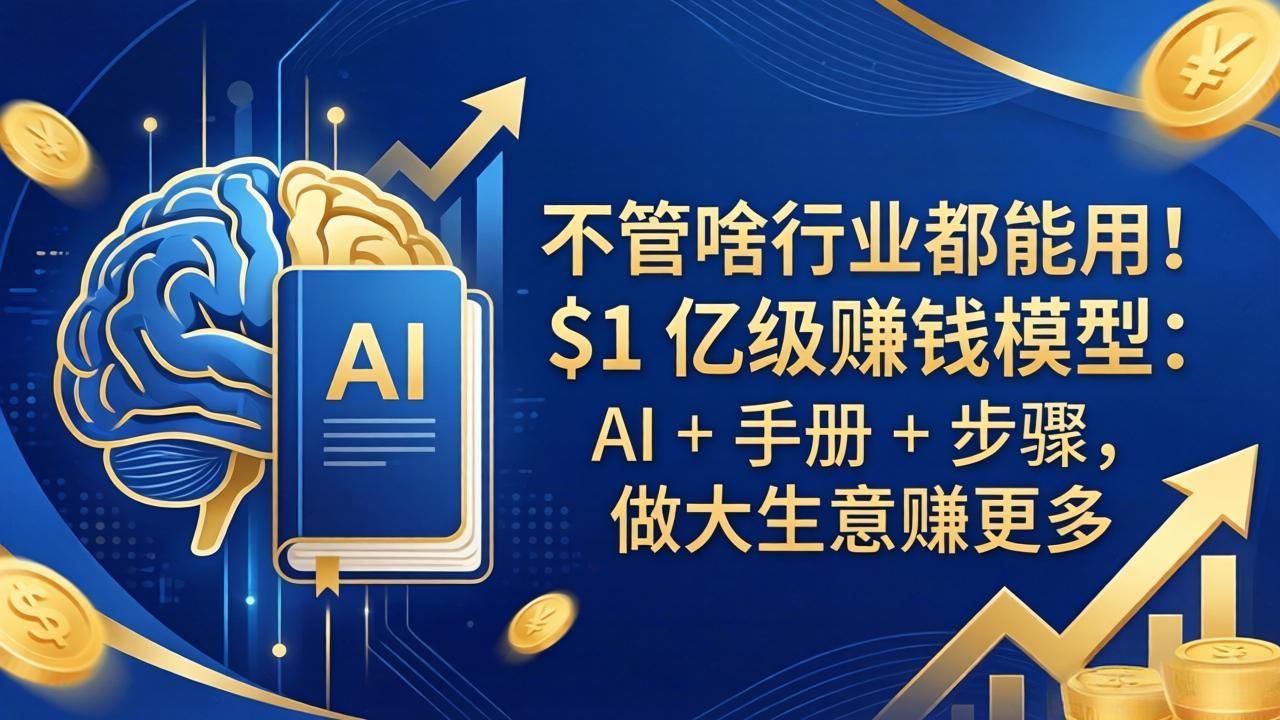 不管啥行业都能用!$1 亿级赚钱模型:AI + 手册 + 步骤,做大生意赚更多采购|汽车产业|汽车配件|机加工企业家交流社群中心