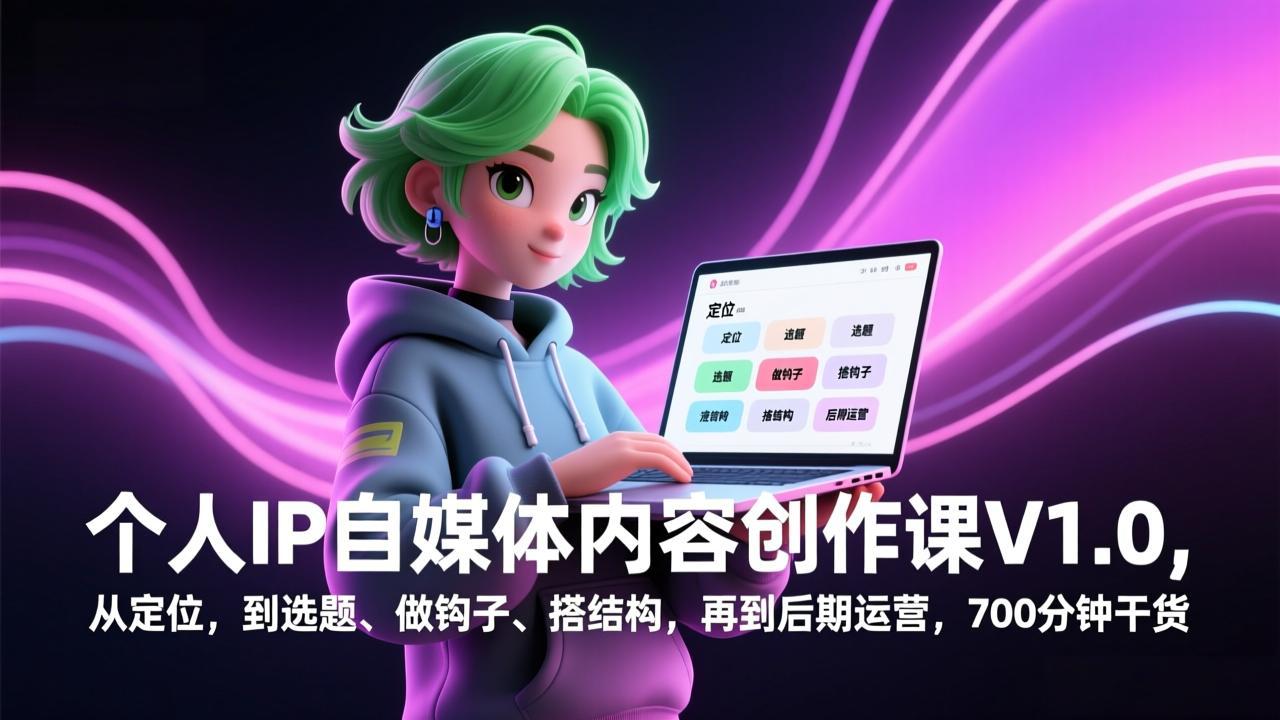 个人IP自媒体内容创作课V1.0，从定位，到选题、做钩子、搭结构，再到后期运营，700分钟干货采购|汽车产业|汽车配件|机加工蚂蚁智酷企业交流社群中心
