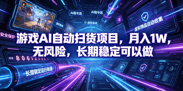 游戏AI自动扫货项目,月入1W,无风险,长期稳定可以做!【揭秘】采购|汽车产业|汽车配件|机加工企业家交流社群中心