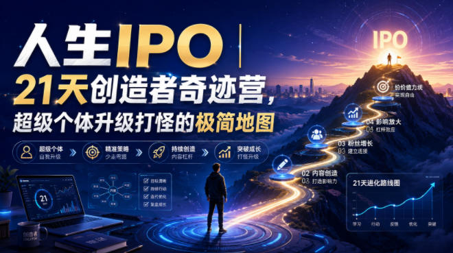 人生IPO︱21天创造者奇迹营，​超级个体升级打怪的极简地图采购|汽车产业|汽车配件|机加工企业家交流社群中心