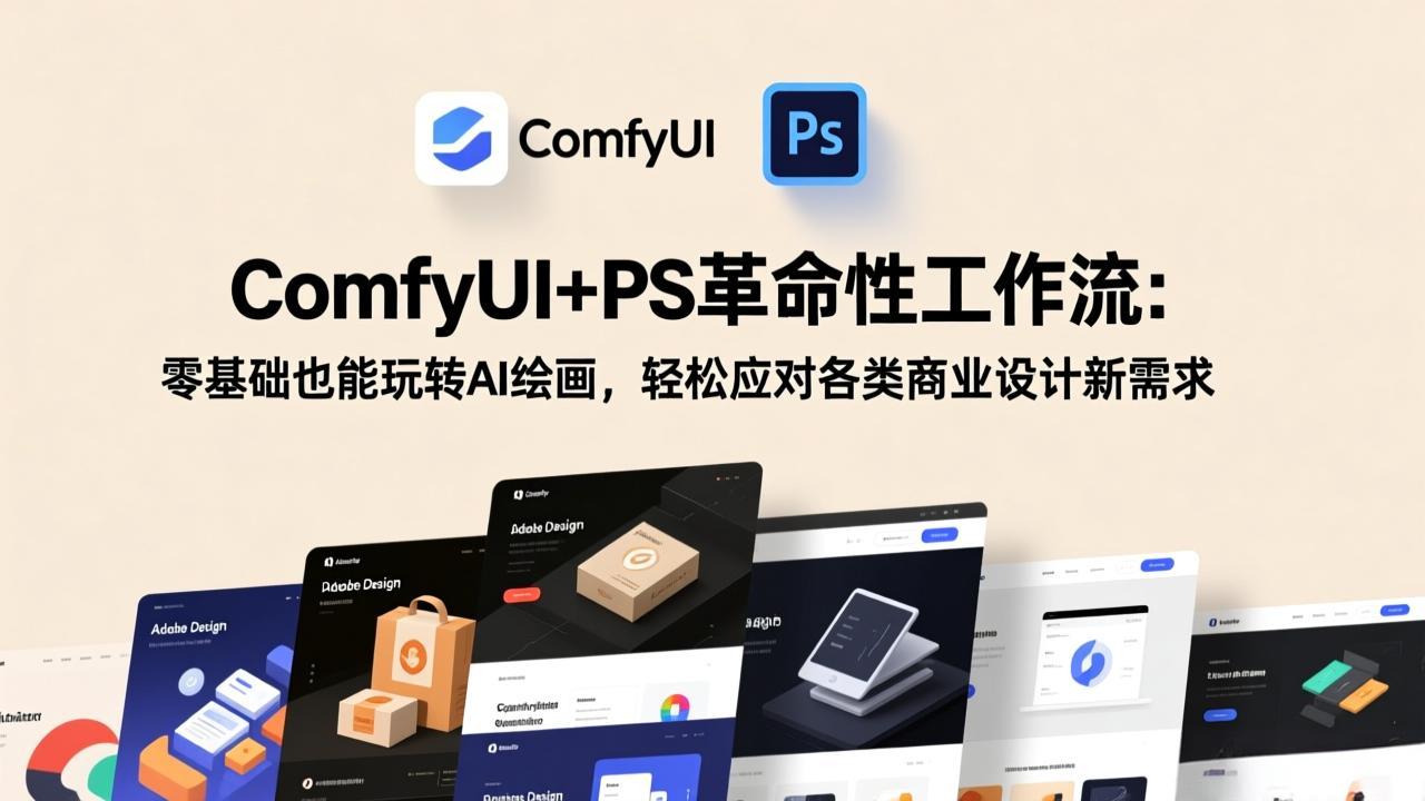 ComfyUI+PS革命性工作流:零基础也能玩转AI绘画,轻松应对各类商业设计新需求采购|汽车产业|汽车配件|机加工蚂蚁智酷企业交流社群中心