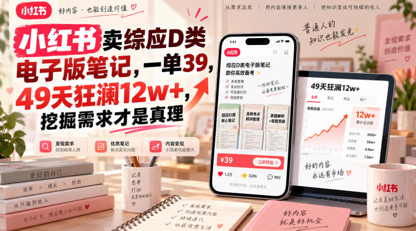 小红书卖综应D类电子版笔记，一单39，49天狂澜12w+，挖掘需求才是真理采购|汽车产业|汽车配件|机加工企业家交流社群中心