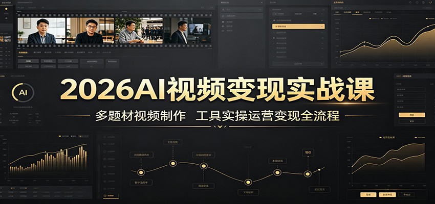 2026AI视频变现实战课:多题材视频制作,工具实操运营变现全流程采购|汽车产业|汽车配件|机加工企业家交流社群中心