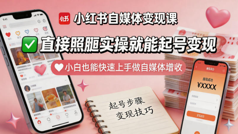 小红书自媒体变现课，直接照搬实操就能起号变现，小白也能快速上手做自媒体增收采购|汽车产业|汽车配件|机加工企业家交流社群中心