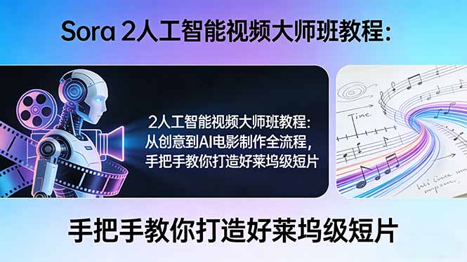 Sora 2人工智能视频大师班教程：从创意到AI电影制作全流程，手把手教你打造好莱坞级短片采购|汽车产业|汽车配件|机加工企业家交流社群中心