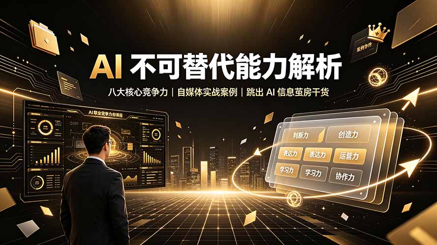 付费文章：AI 不可替代能力解析▸八大核心竞争力｜自媒体实战案例｜跳出 AI 信息茧房干货采购|汽车产业|汽车配件|机加工企业家交流社群中心