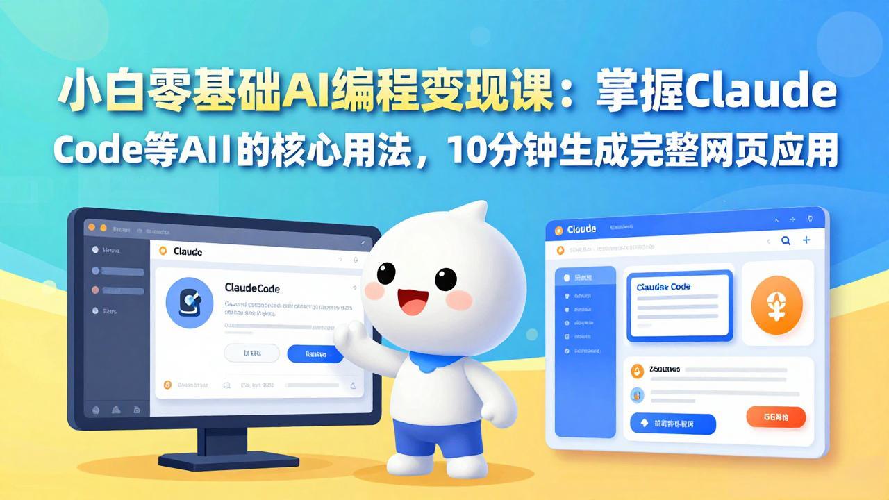 小白零基础AI编程变现课：掌握Claude Code等AI工具的核心用法，10分钟生成完整网页应用采购|汽车产业|汽车配件|机加工蚂蚁智酷企业交流社群中心