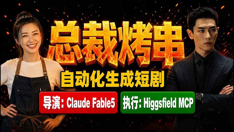 《总裁烤串》真人短剧全自动诞生!Claude Fable5 当导演,Higgsfield MCP 执行!采购|汽车产业|汽车配件|机加工企业家交流社群中心