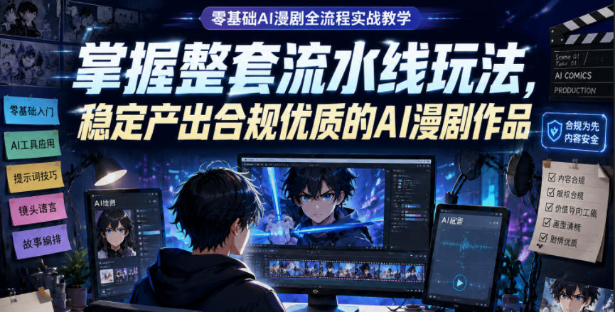 零基础AI漫剧全流程实战教学,掌握整套流水线玩法,稳定产出合规优质的AI漫剧作品采购|汽车产业|汽车配件|机加工企业家交流社群中心
