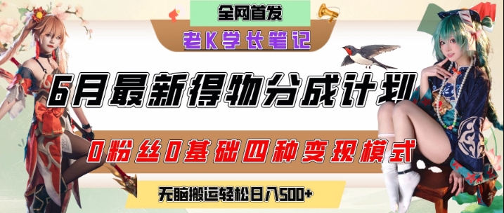 6月份最新得物创作者分成计划2.0玩法，0粉丝0基础四种模式变现，从隐蔽渠道无脑搬运，日入2张采购|汽车产业|汽车配件|机加工蚂蚁智酷企业交流社群中心