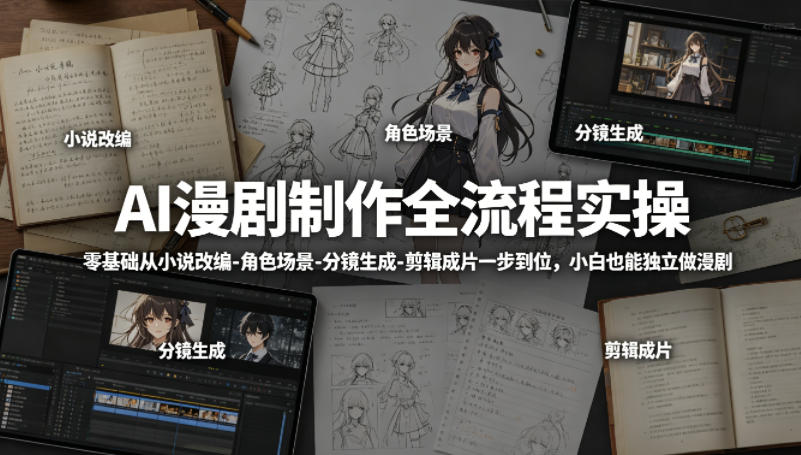 AI漫剧制作全流程实操，零基础从小说改编-角色场景-分镜生成-剪辑成片一步到位，小白也能独立做漫剧采购|汽车产业|汽车配件|机加工企业家交流社群中心