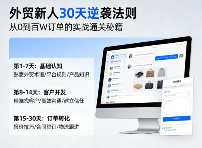 外贸新人30天逆袭法则，教你从0到百W订单的实战通关秘籍采购|汽车产业|汽车配件|机加工企业家交流社群中心