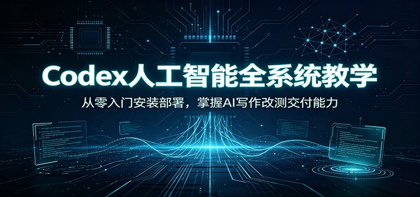 Codex人工智能全系统教学：从零入门安装部署，掌握AI写作改测交付能力采购|汽车产业|汽车配件|机加工企业家交流社群中心