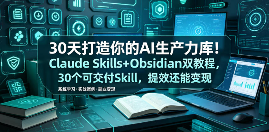 30天打造你的AI生产力库!Claude Skills+Obsidian 双教程,30 个可交付 Skill,提效还能变现采购|汽车产业|汽车配件|机加工企业家交流社群中心