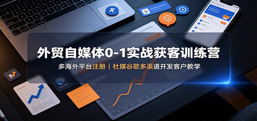 外贸自媒体0-1实战获客训练营：多海外平台注册，社媒谷歌多渠道开发客户教学采购|汽车产业|汽车配件|机加工企业家交流社群中心
