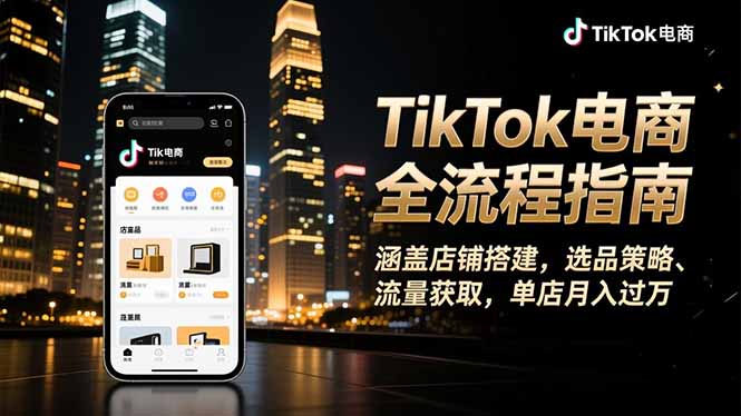 TikTok电商全流程指南，涵盖店铺搭建、选品策略、流量获取，单店月入过万采购|汽车产业|汽车配件|机加工蚂蚁智酷企业交流社群中心