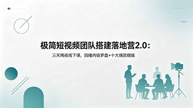 极简短视频团队搭建落地营2.0：三天两夜线下课，四维内容罗盘+十大爆款模版采购|汽车产业|汽车配件|机加工企业家交流社群中心