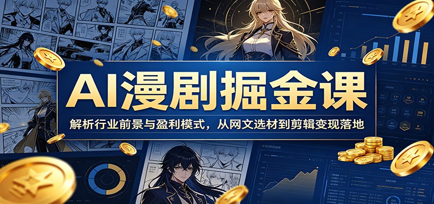 AI漫剧掘金课：解析行业前景与盈利模式，从网文选材到剪辑变现落地采购|汽车产业|汽车配件|机加工企业家交流社群中心