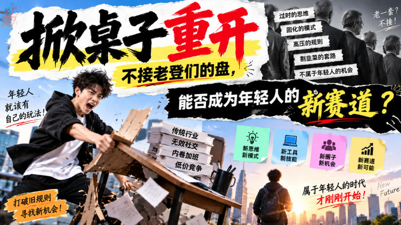 某公众号付费文章:掀桌子重开,不接老登们的盘,能否成为年轻人的新赛道?采购|汽车产业|汽车配件|机加工企业家交流社群中心