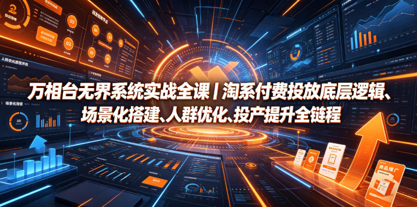 万相台无界系统实战全课|淘系付费投放底层逻辑、场景化搭建、人群优化、投产提升全链路运营教程采购|汽车产业|汽车配件|机加工企业家交流社群中心
