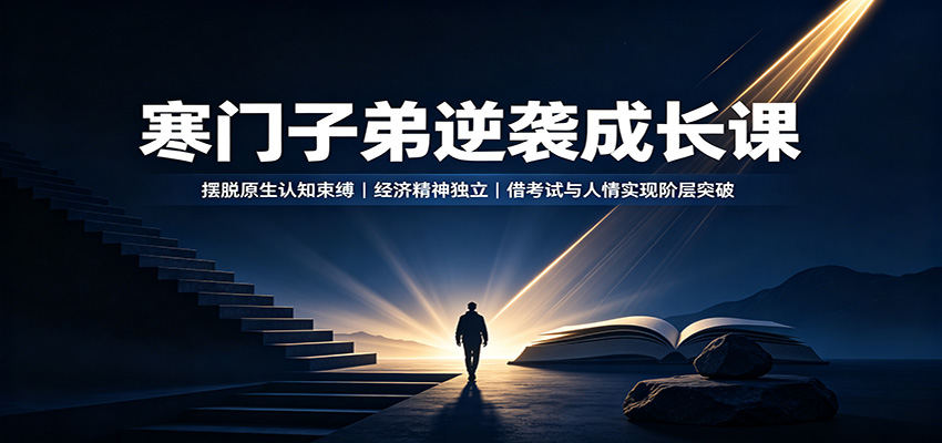 寒门子弟逆袭成长课:摆脱原生认知束缚,经济精神独立,借考试与人情实现阶层突破采购|汽车产业|汽车配件|机加工企业家交流社群中心