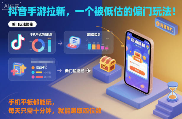 抖音手游拉新，一个被低估的偏门玩法！手机平板都能玩，每天只需十分钟，就能賺取四位数【揭秘】采购|汽车产业|汽车配件|机加工蚂蚁智酷企业交流社群中心
