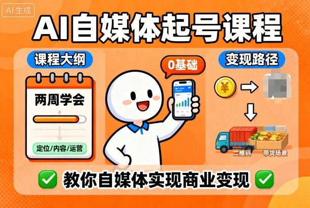 AI自媒体起号课程,0基础小白两周学会,教你自媒体实现商业变现采购|汽车产业|汽车配件|机加工蚂蚁智酷企业交流社群中心