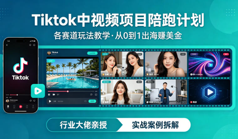 某大佬的Tiktok中视频项目陪跑,涵盖TK各个赛道玩法教学,从0到1出海賺美金采购|汽车产业|汽车配件|机加工企业家交流社群中心