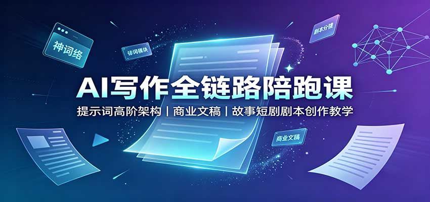 AI写作全链路陪跑课:提示词高阶架构,商业文稿,故事短剧剧本创作教学采购|汽车产业|汽车配件|机加工企业家交流社群中心