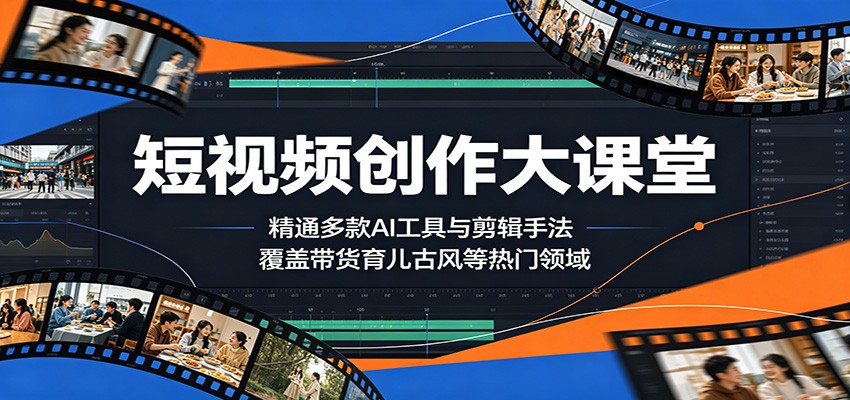 短视频创作大课堂：精通多款AI工具与剪辑手法，覆盖带货、育儿、古风等热门领域采购|汽车产业|汽车配件|机加工企业家交流社群中心