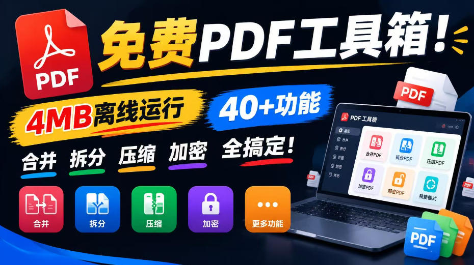 免费PDF工具箱！4MB离线运行，40+功能，合并拆分压缩加密全搞定！采购|汽车产业|汽车配件|机加工企业家交流社群中心