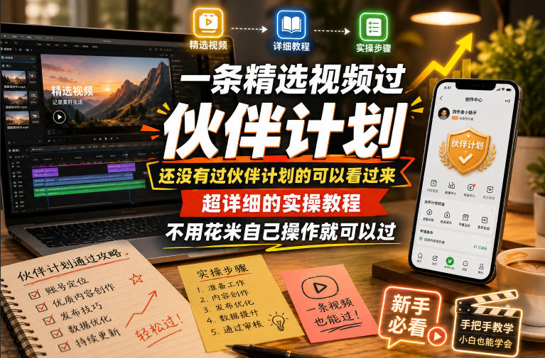 一条精选视频过伙伴计划，还没有过伙伴计划的可以看过来，超详细的实操教程，不用花米自己操作就可以过采购|汽车产业|汽车配件|机加工企业家交流社群中心