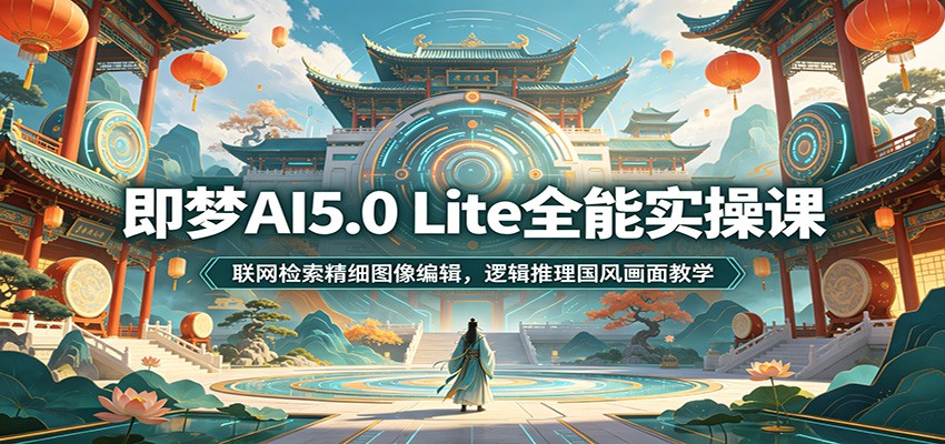 即梦AI5.0 Lite全能实操课：联网检索精细图像编辑，逻辑推理国风画面教学采购|汽车产业|汽车配件|机加工企业家交流社群中心