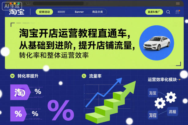 淘宝开店运营教程直通车，从基础到进阶，提升店铺流量，转化率和整体运营效率(更新26年4月20日)采购|汽车产业|汽车配件|机加工企业家交流社群中心