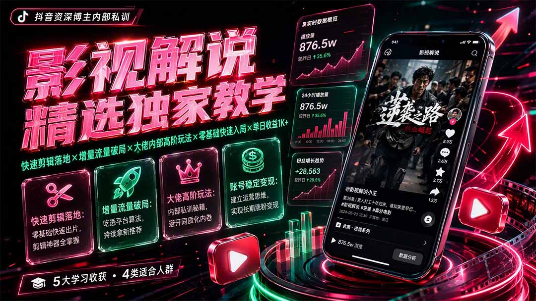 影视解说精选独家教学:快速剪辑落地×增量流量破局×大佬内部高阶玩法×零基础快速入局×单日收益1K+采购|汽车产业|汽车配件|机加工企业家交流社群中心