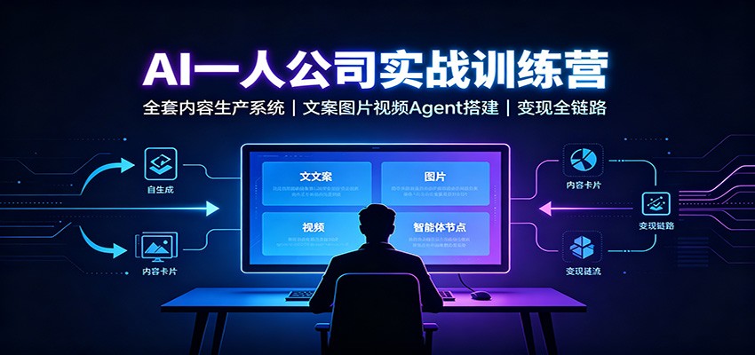 AI创作一人公司实战训练营:全套内容生产系统,文案图片视频Agent搭建变现全链路采购|汽车产业|汽车配件|机加工企业家交流社群中心