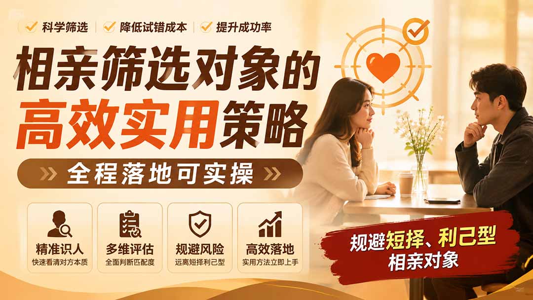 付费文章：相亲筛选对象的高效实用策略，全程落地可实操，规避短择、利己型相亲对象采购|汽车产业|汽车配件|机加工企业家交流社群中心