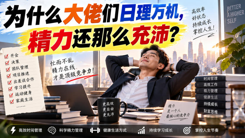 付费文章:为什么大佬们日理万机,精力还那么充沛?采购|汽车产业|汽车配件|机加工企业家交流社群中心