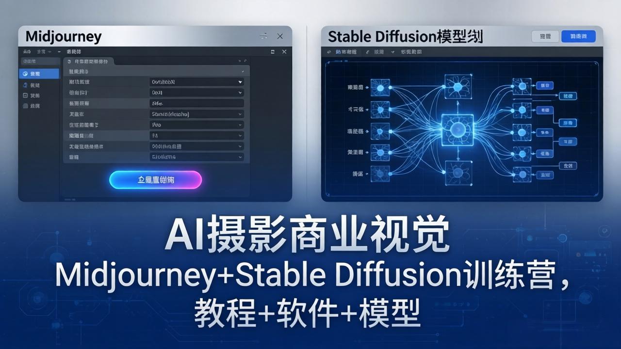 AI摄影商业视觉Midjourney+Stable Diffusion训练营，教程+软件+模型采购|汽车产业|汽车配件|机加工企业家交流社群中心