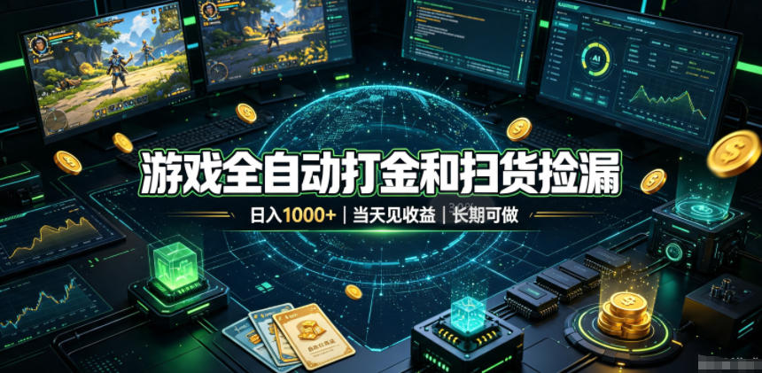 游戏全自动打金和扫货捡漏，日入1k+，当天见收益，长期可做！【揭秘】采购|汽车产业|汽车配件|机加工企业家交流社群中心