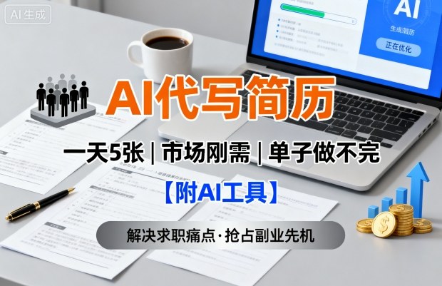 AI代写简历,一天5张,今年找工作难,市场刚需,单子做不完【附AI工具】采购|汽车产业|汽车配件|机加工蚂蚁智酷企业交流社群中心